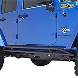 EAG Black Steel Upgrade Side Armor Rocker Guard Rock Slider Fit for 07-18 Wrangler JK 4 Door
