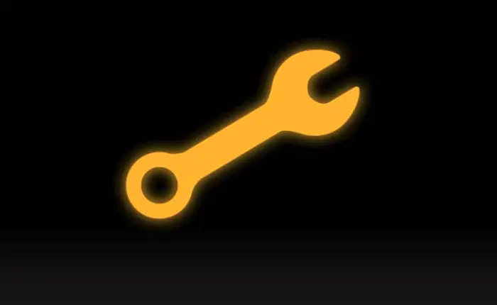 wrench symbol on dashboard
